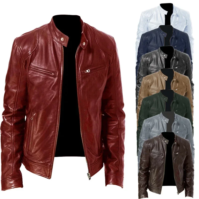 Riding Jacket Leather - Mens Motorcycle Leather Jacket Slim Fit