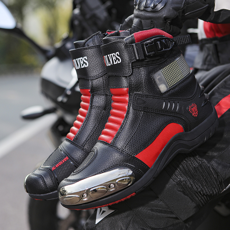 JG.WOLVES Leather Biker Shoes  - Motorcycle Gear Boots recension och pris
