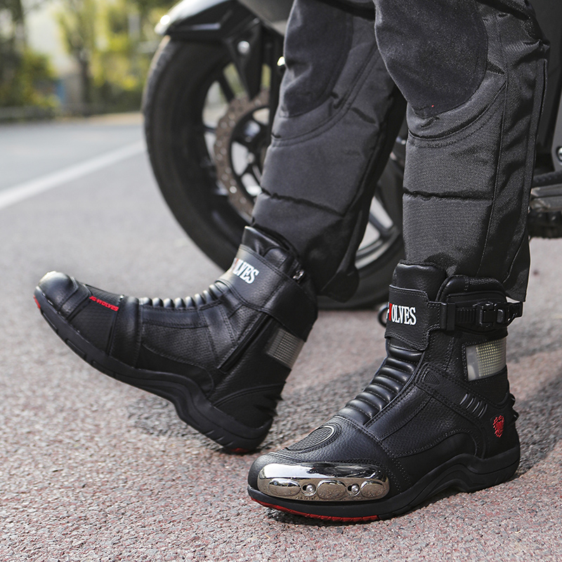 JG.WOLVES Leather Biker Shoes  - Motorcycle Gear Boots recension och pris