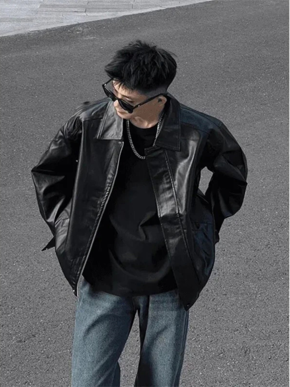 Black PU Leather Jacket Men's  - Riding Jacket Leather recension och pris
