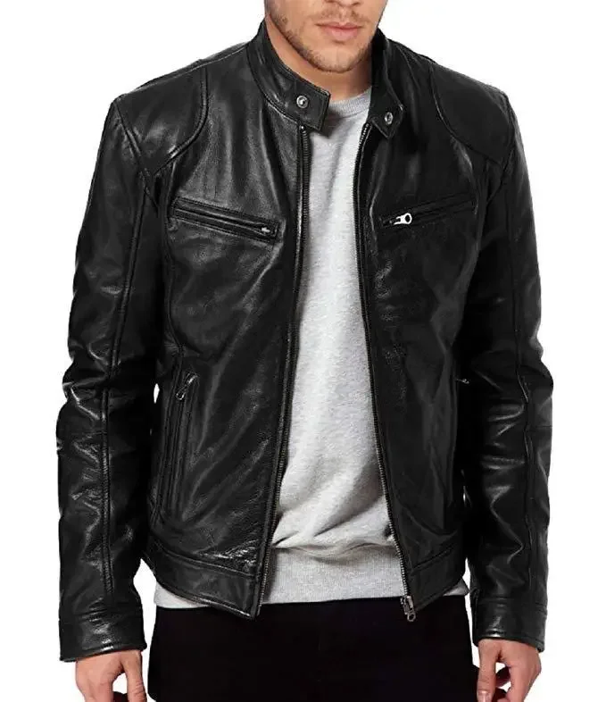 Mens Motorcycle Leather Jacket - Riding Jacket Leather recension och pris