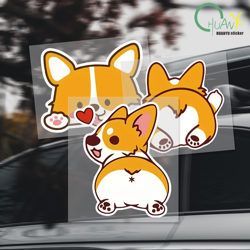 Car Cartoon Car Sticker Corgi  - Motorcycle Gear Rain recension och pris