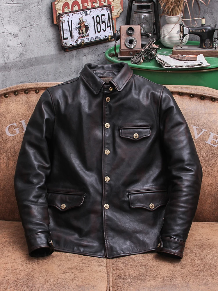 YR!Free shipping.Men Deep brow - Riding Jacket Leather recension och pris