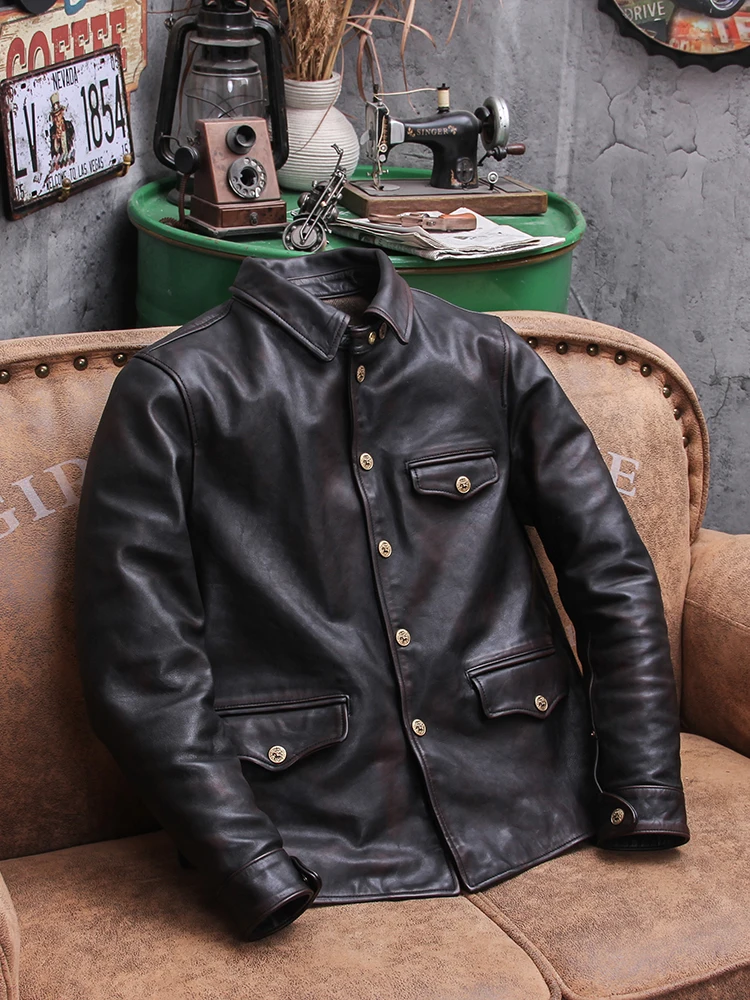 YR!Free shipping.Men Deep brow - Riding Jacket Leather recension och pris
